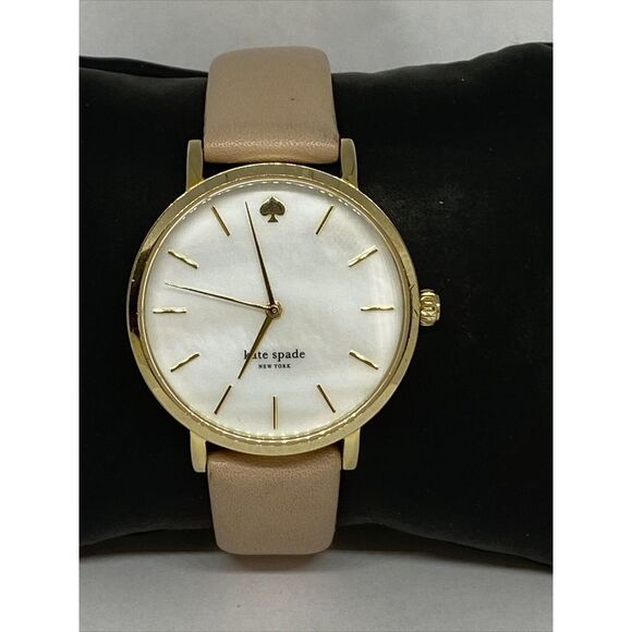 Kate Spade New York 0073 Women's Beige Leather Analog Dial Quartz Watch GE558 - Picture 1 of 12